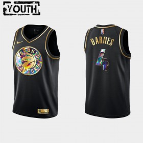 Dres Toronto Raptors Scottie Barnes 4 Nike 2021-22 Crno Golden Edition 75th Anniversary Diamond Swingman - Dječji